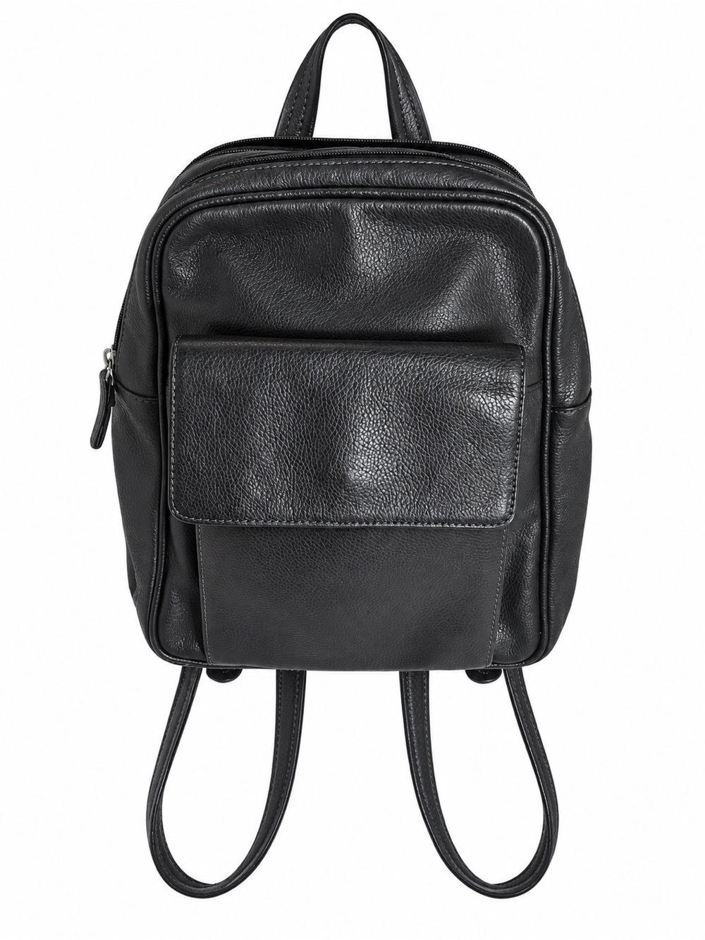 Tignanello Black Genuine Leather Women’s Backpack Purse Classic Older Style